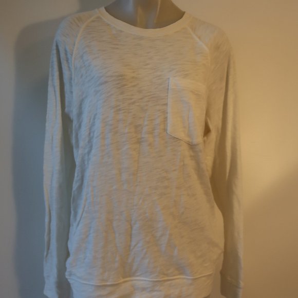 Mens Rag & Bone White Long Sleeve Chest Pocket Raglan Cotton T-Shirt M * - Picture 3 of 6